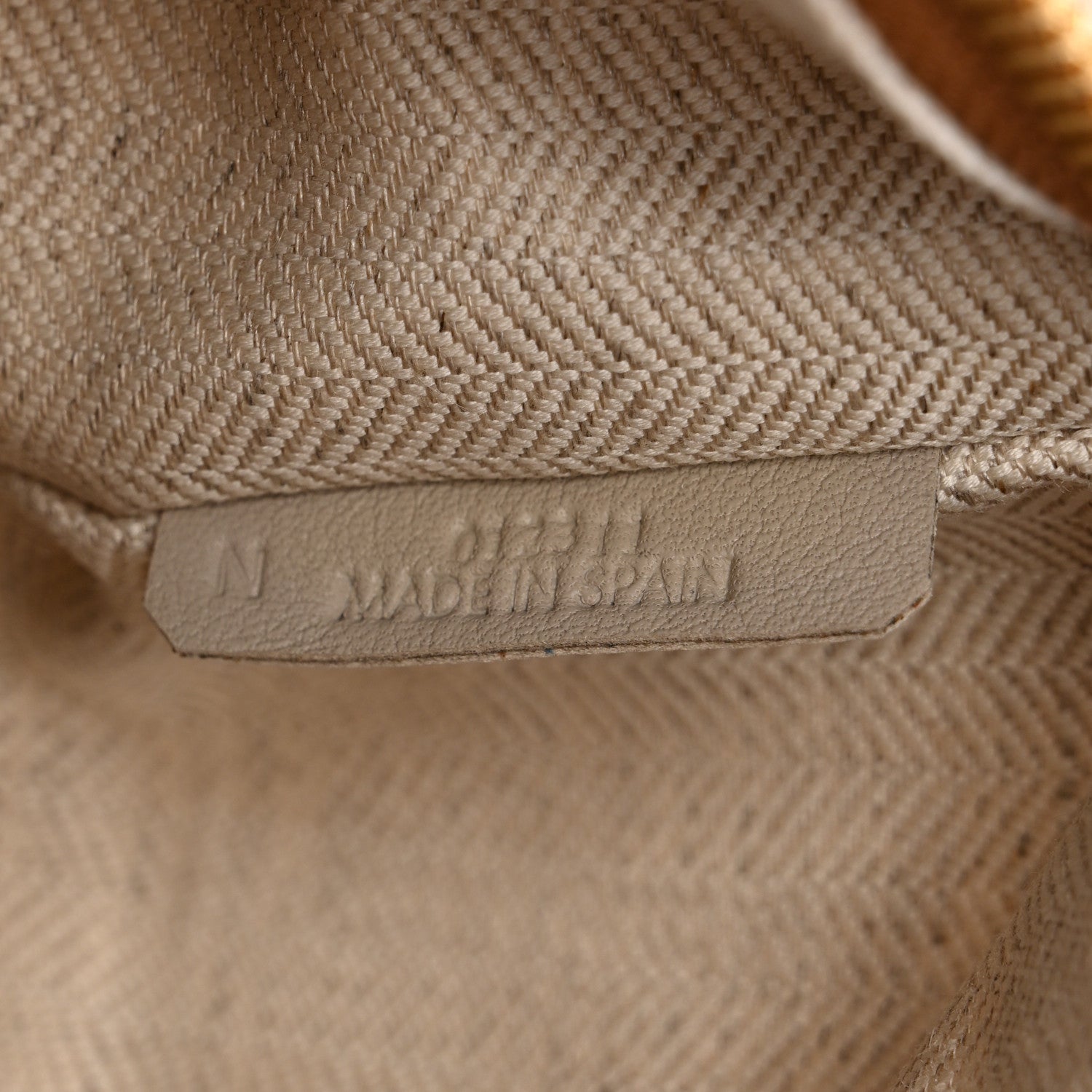 Jacquard Anagram Calfskin Small Cubi Bag Ecru Tan
