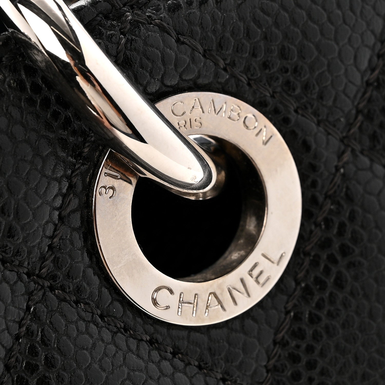 Caviar Quilted Grand Shopping Tote GST Black