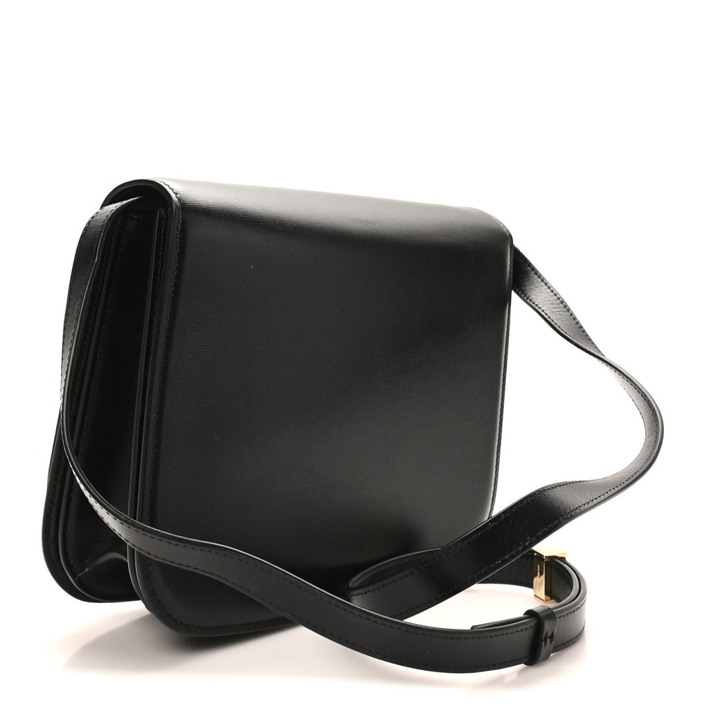 Dappled Calfskin Small Fiamma Crossbody Bag  Black