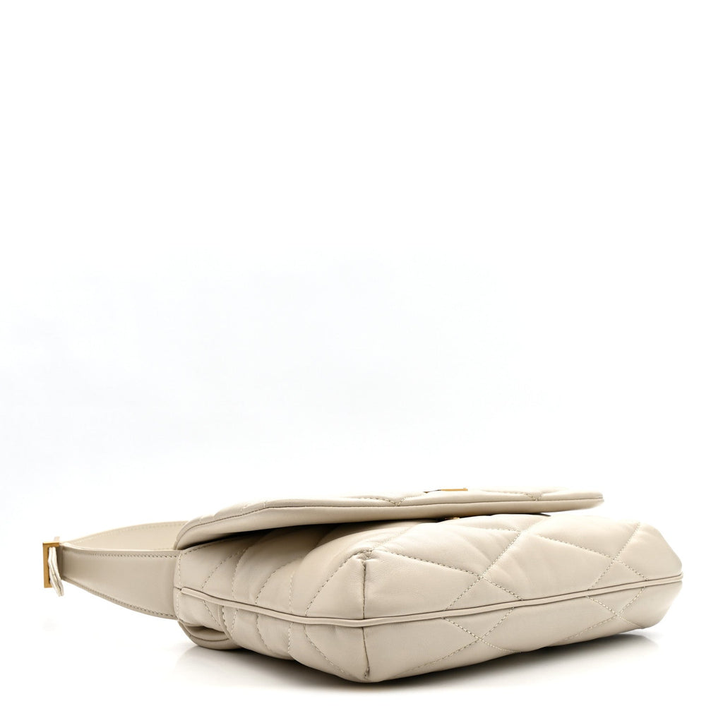 Lambskin Quilted Le 57 Diamond Shoulder Bag Crema Soft