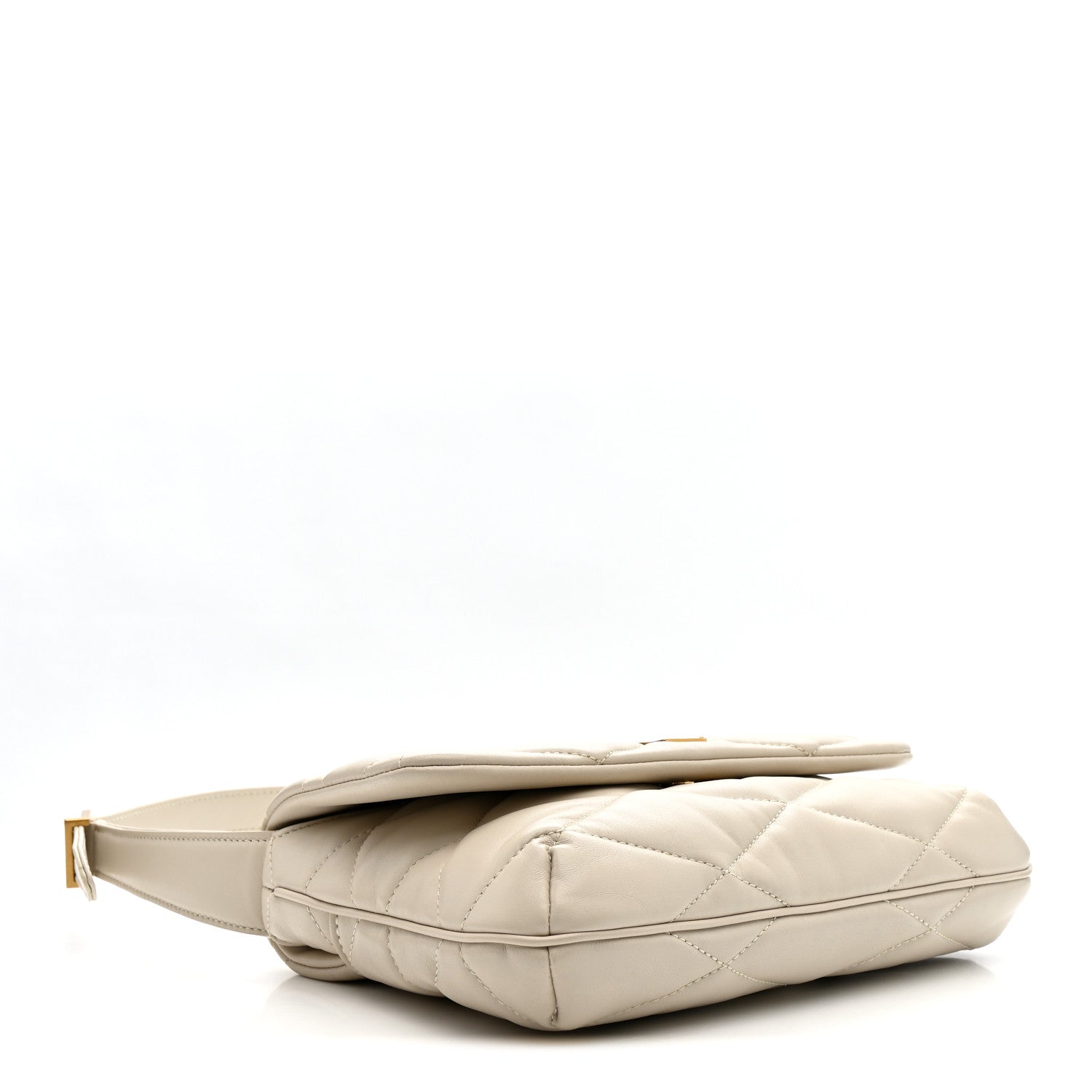 Lambskin Quilted Le 57 Diamond Shoulder Bag Crema Soft