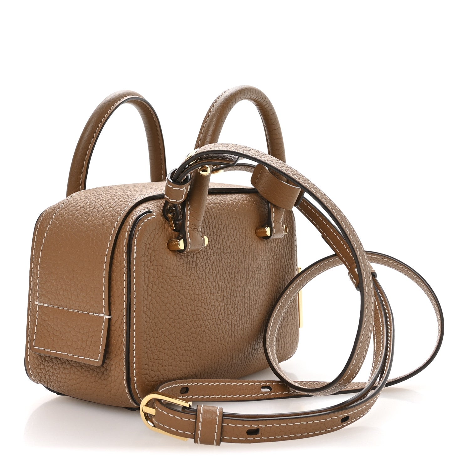 Taurillon Soft Nano Cool Box Satchel Vegetal Ivory