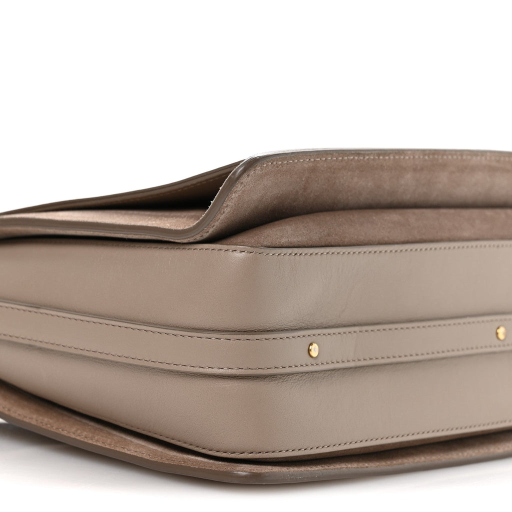 Calfskin Suede Medium Roy Bag Motty Grey