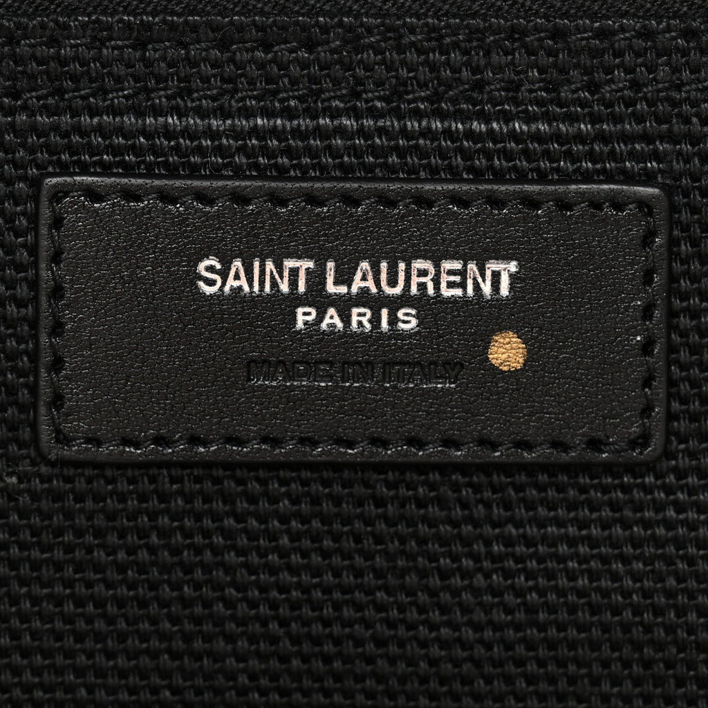 Linen Calfskin Rive Gauche Tote White Black
