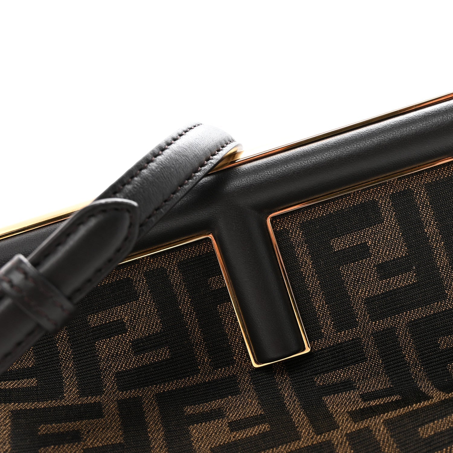 Shiny Nappa Fabric Jacquard FF 1974 Midi Fendi Tobacco Moro Ebano