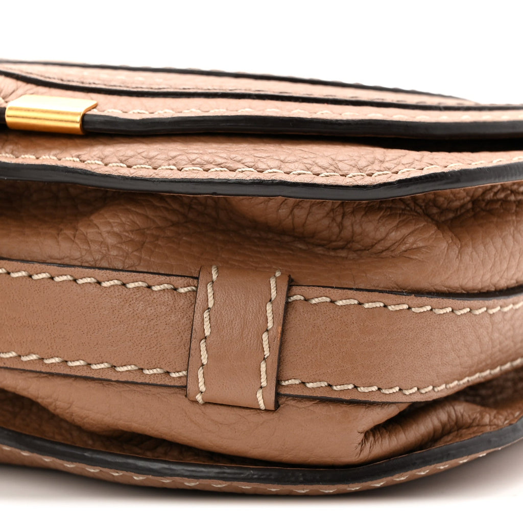 Calfskin Mini Marcie Round Crossbody Bag Nut