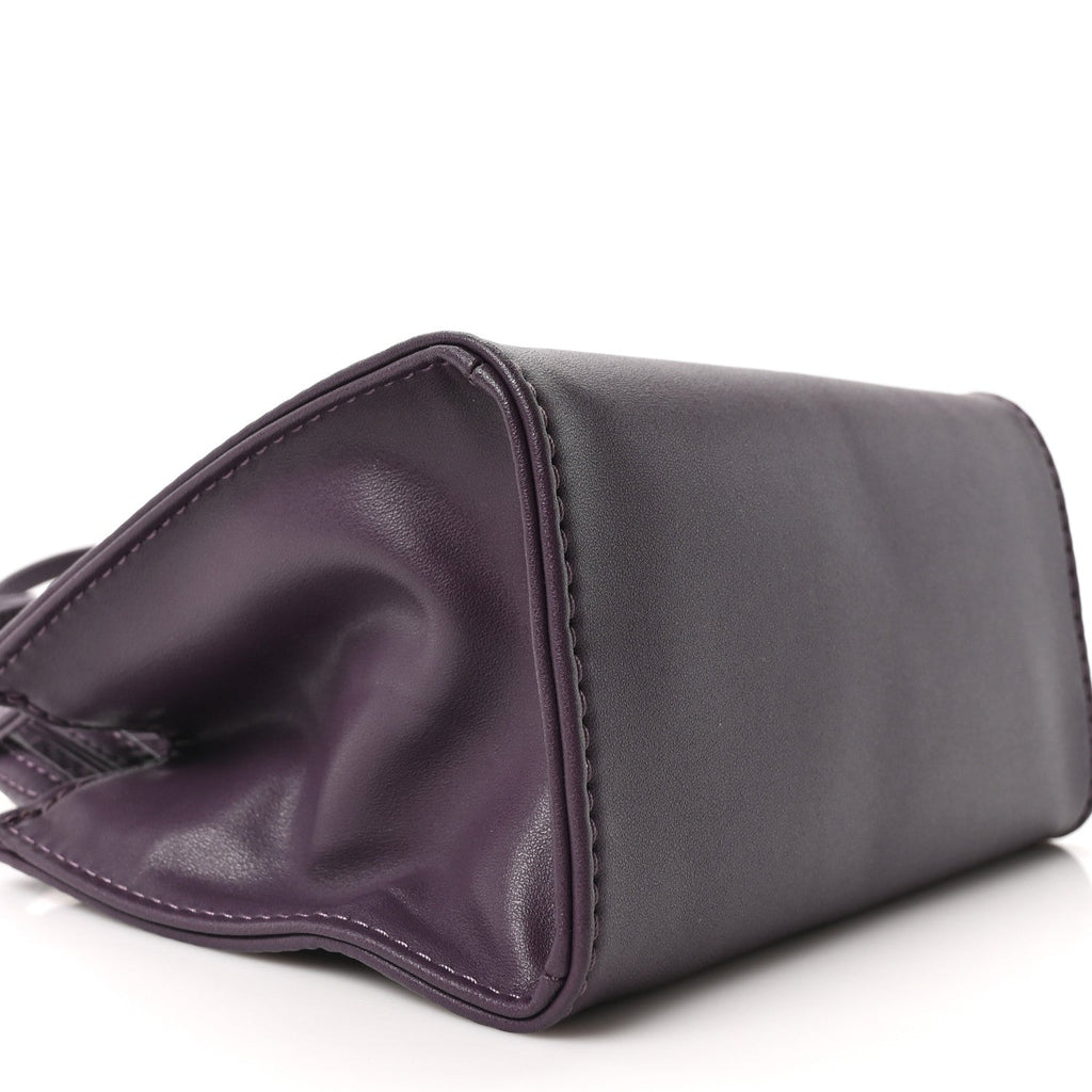 Vegan Leather Small Shopping Bag Eggplant
