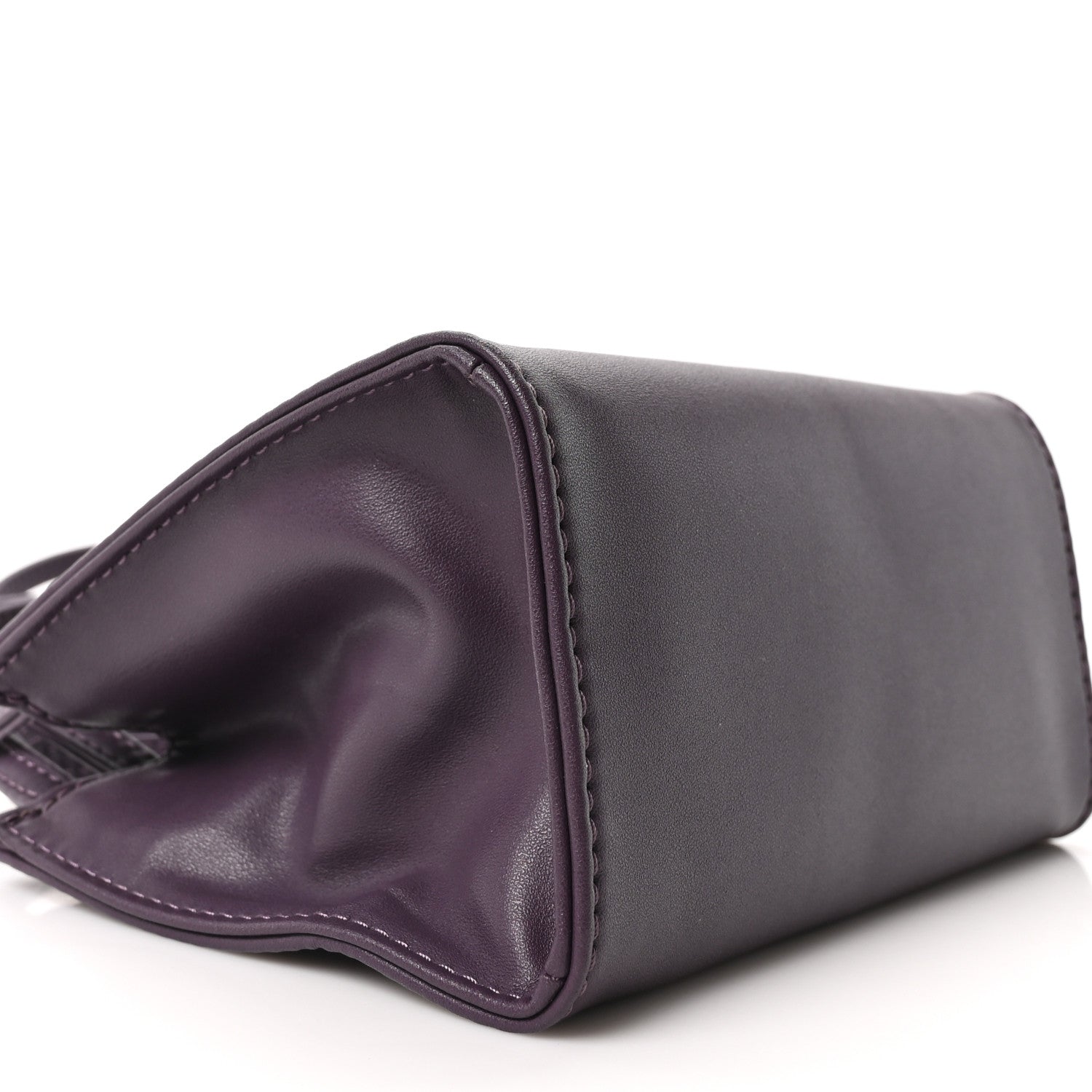 Vegan Leather Small Shopping Bag Eggplant
