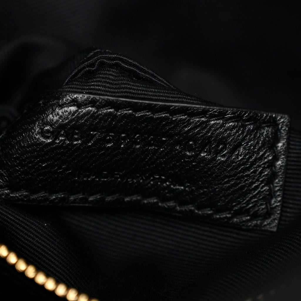 Lambskin Quilted Toy Loulou Puffer Monogram Chain Satchel Black
