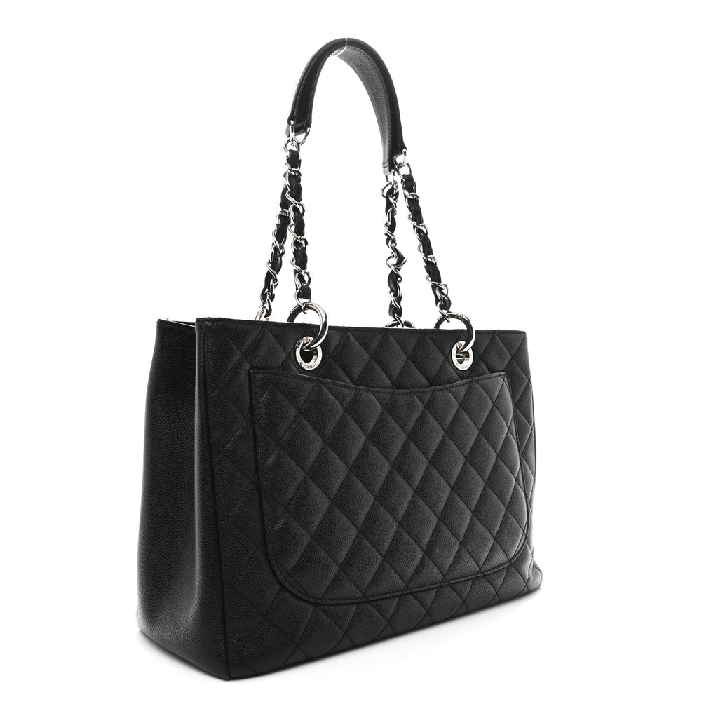 Caviar Quilted Grand Shopping Tote GST Black