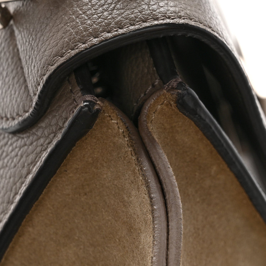 Drummed Calfskin Suede Large Trapeze Souris
