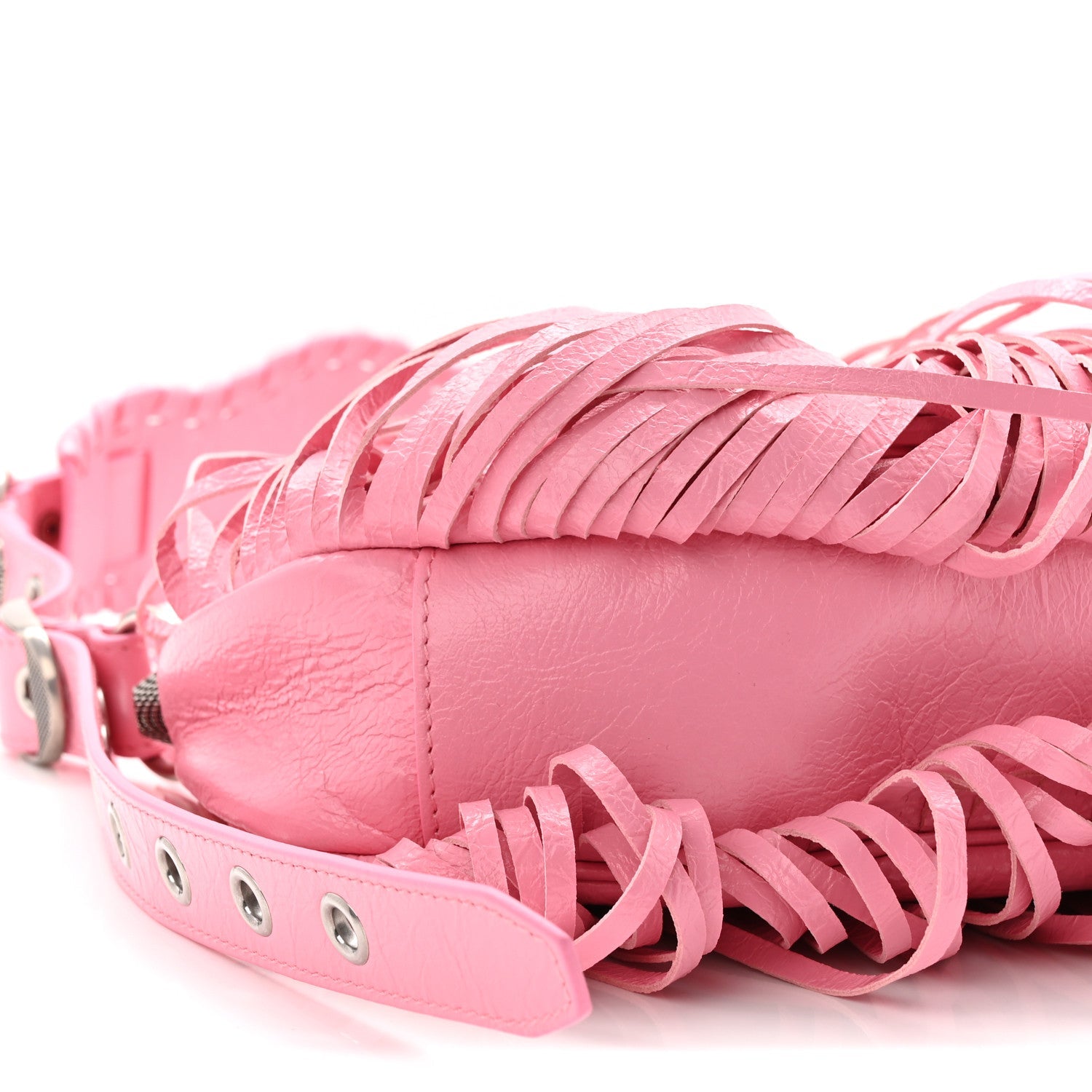 Agneau Arena Le Cagole Fringe Shoulder Bag XS Sweet Pink