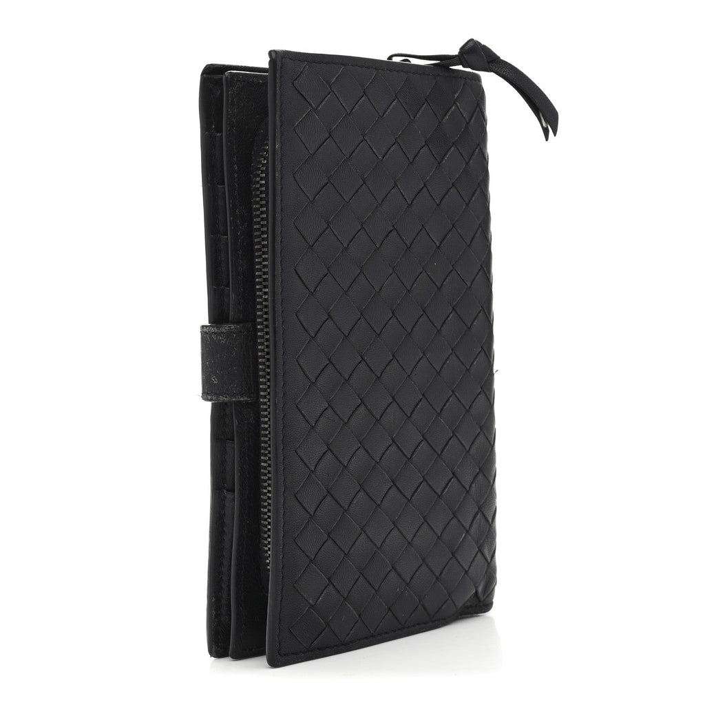 Nappa Intrecciato Continental Snap Wallet Grey