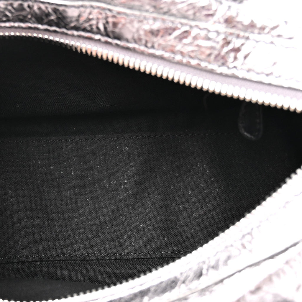 Metallic Agneau Arena Mini Le Cagole Duffle Crossbody Bag Silver