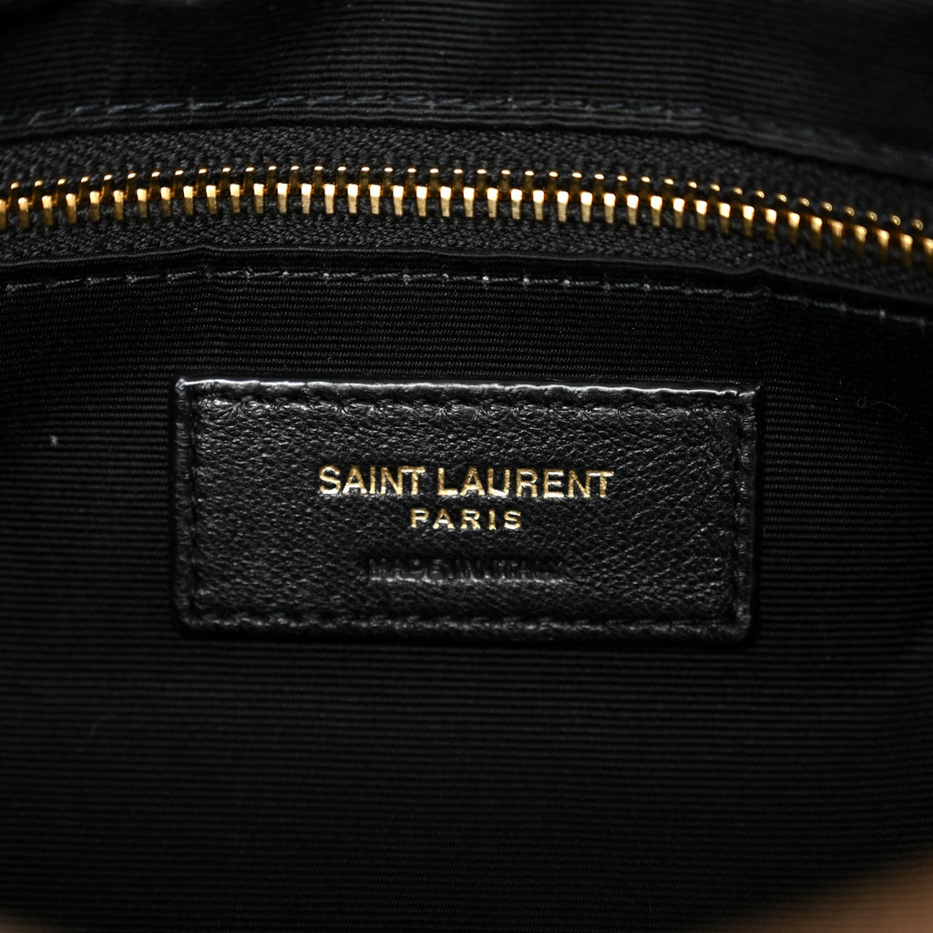 Calfskin Y Quilted Monogram Medium Loulou Chain Satchel Dark Beige