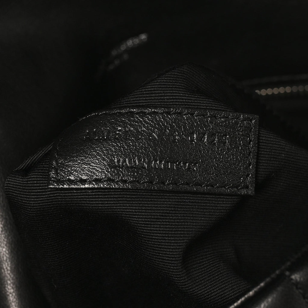 Lambskin Quilted Small Loulou Puffer Monogram Chain Satchel Black