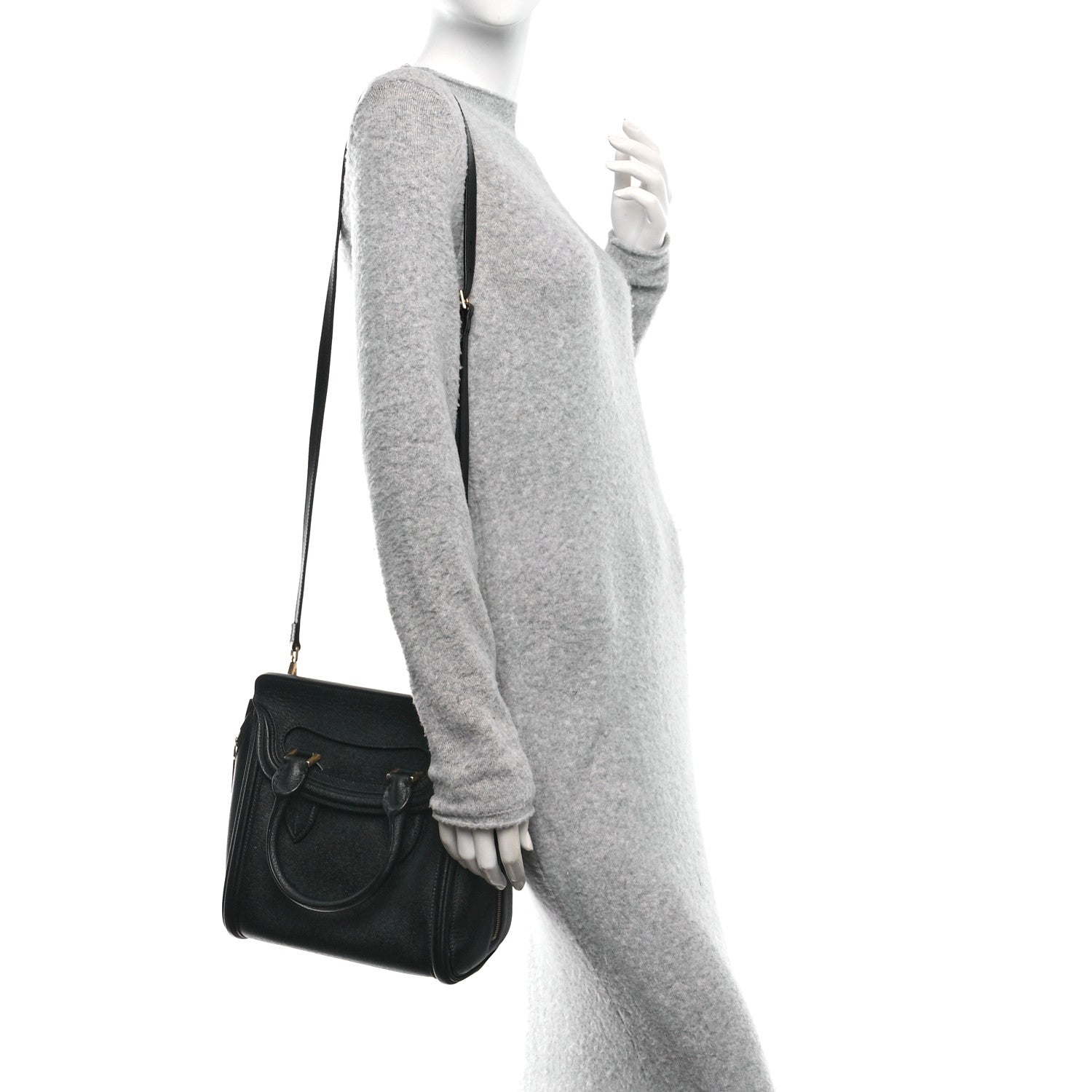 Grained Calfskin Large Heroine Black