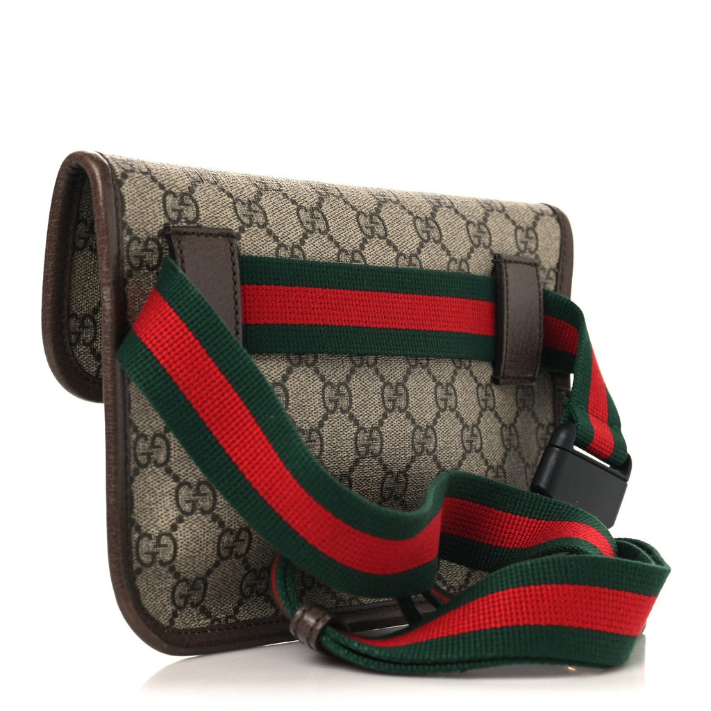 GG Supreme Monogram Neo Vintage Web Belt Bag Brown