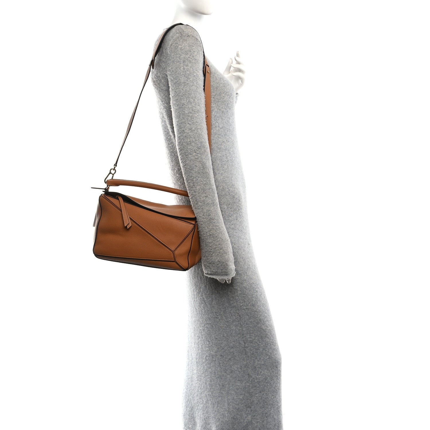Calfskin Medium Puzzle Bag Tan