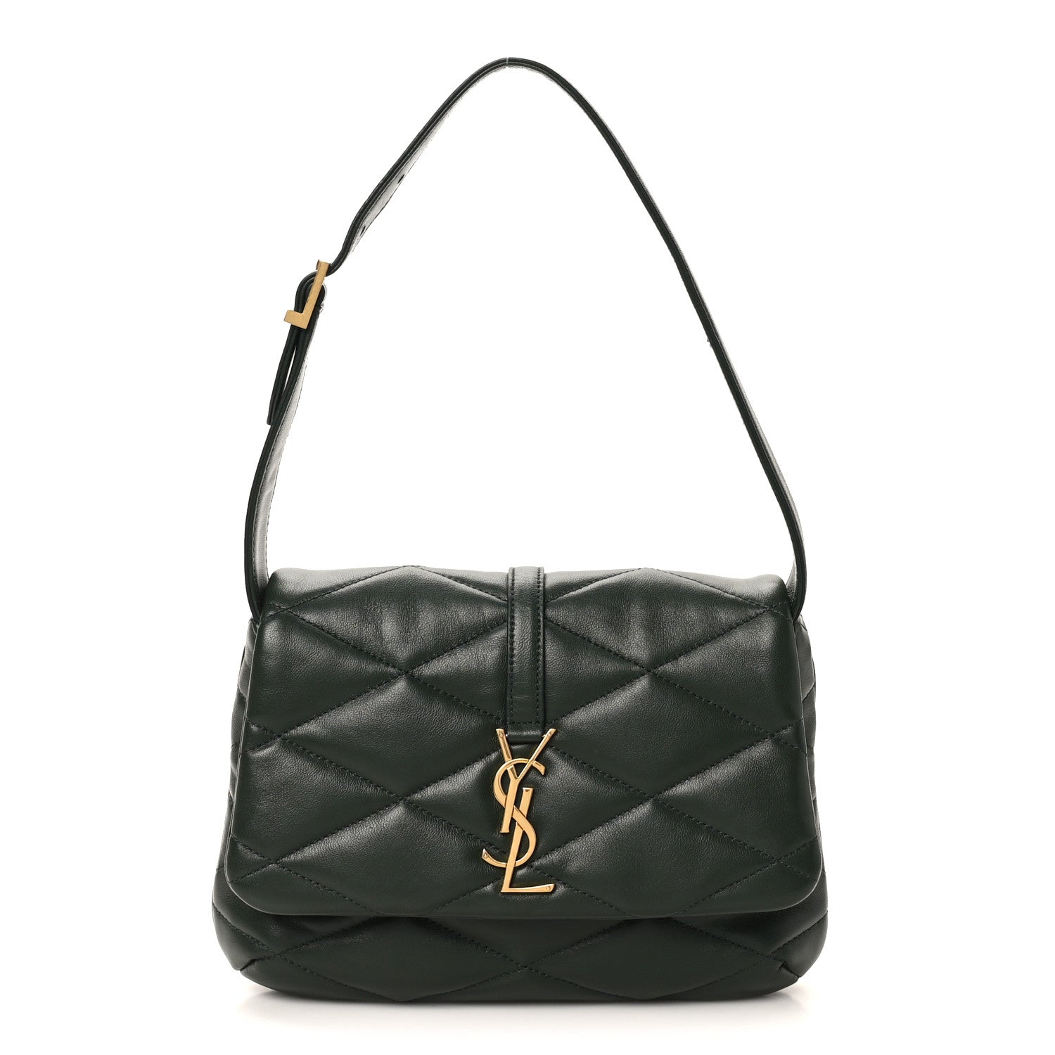 Lambskin Quilted Le 57 Diamond Shoulder Bag Vert Fonce