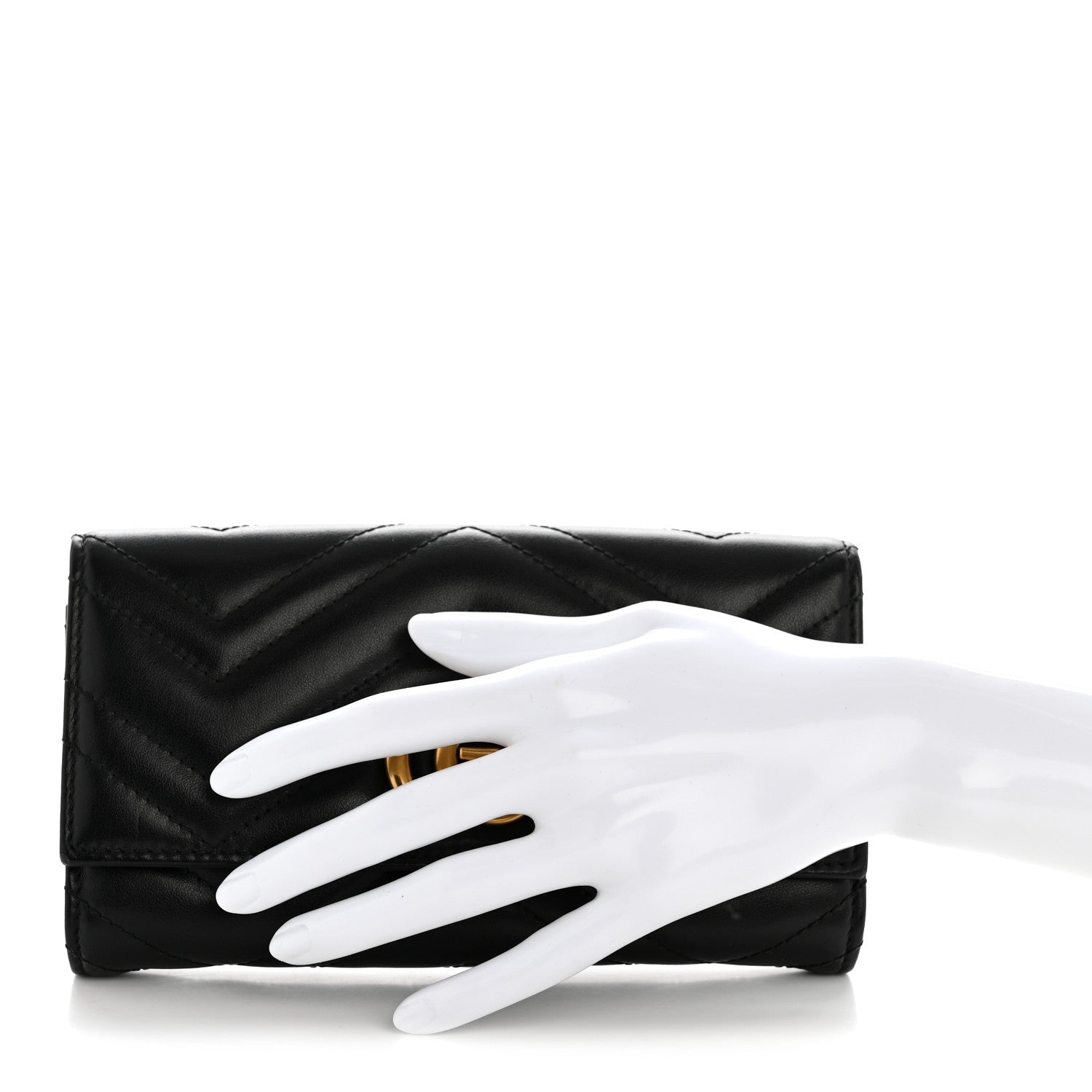 Calfskin Matelasse GG Marmont Continental Wallet Black