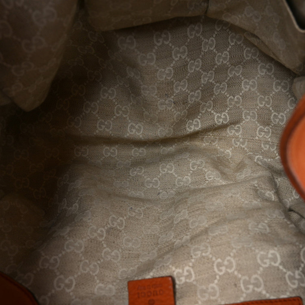 Nubuck Medium Soft Stirrup Shoulder Bag Orange