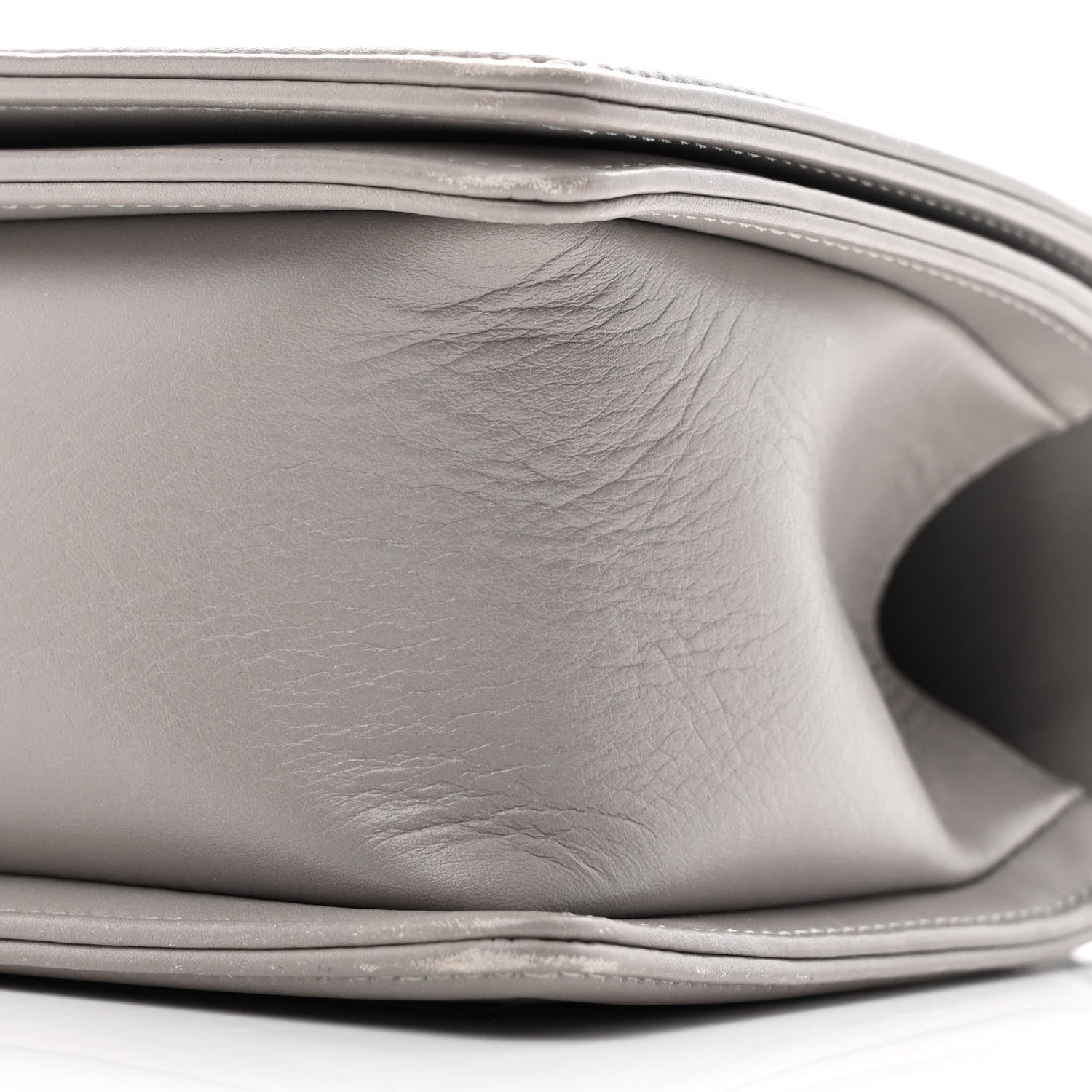 Calfskin Quilted Medium Boy Flap Grey