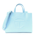 Vegan Leather Medium Shopping Bag Pool Blue