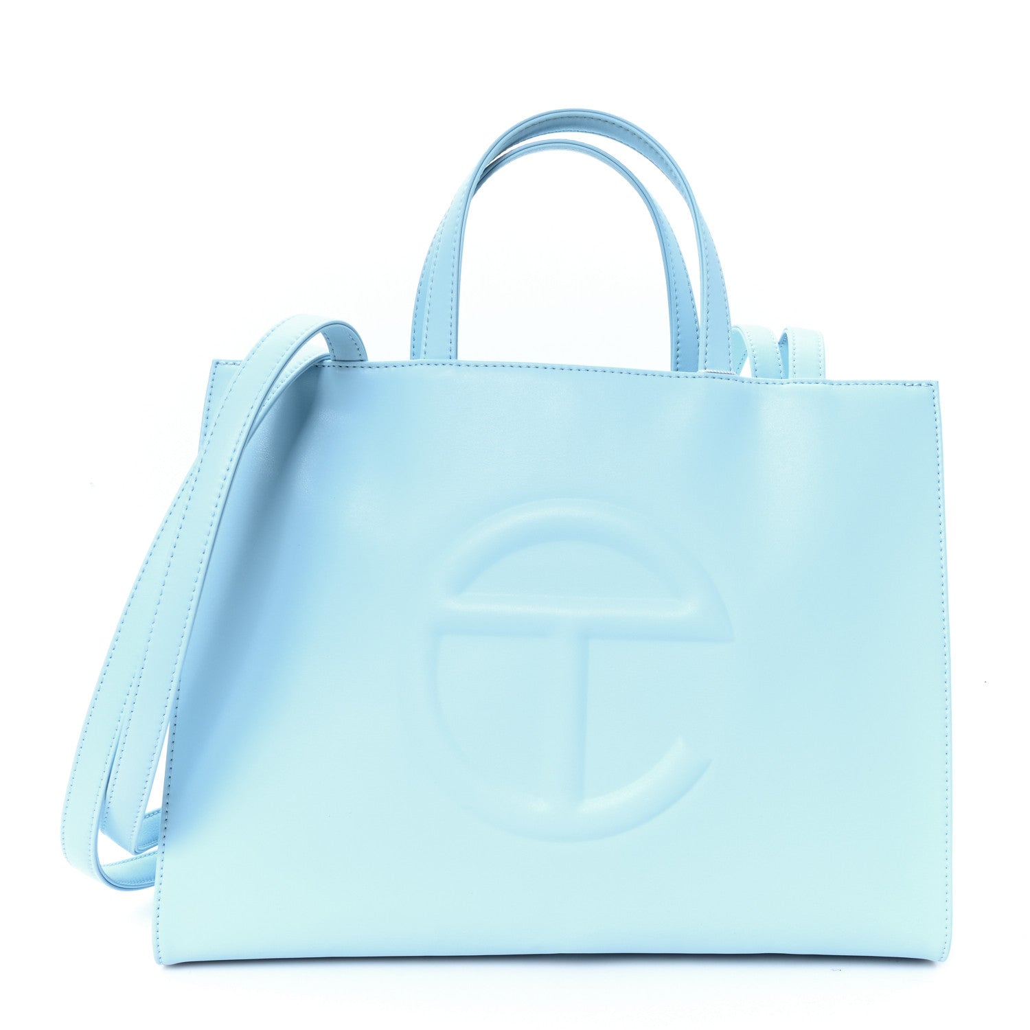Vegan Leather Medium Shopping Bag Pool Blue