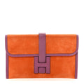 Veau Doblis Suede Chevre Mysore Mini 20 Jige Clutch Orange Cyclamen