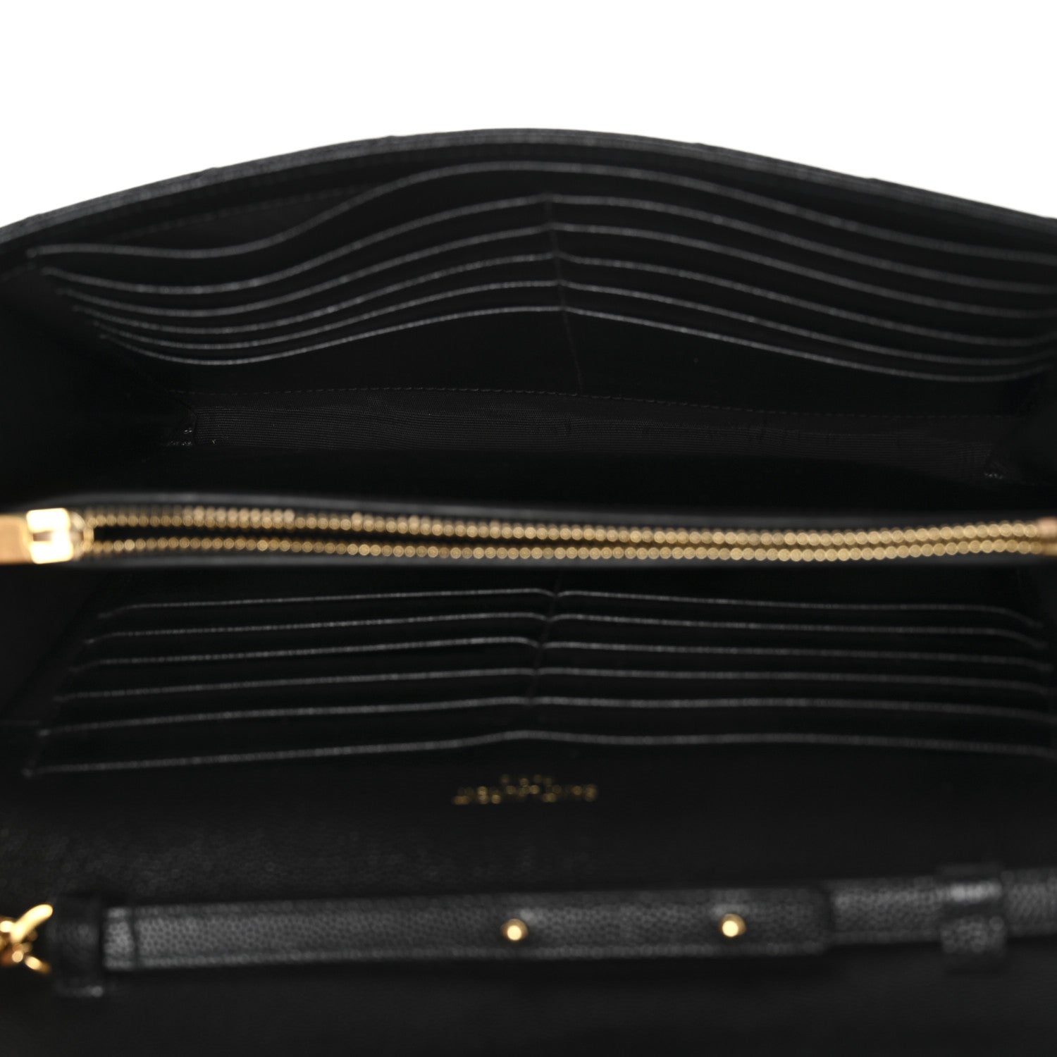 Grain De Poudre Matelasse Chevron Monogram Chain Wallet Black