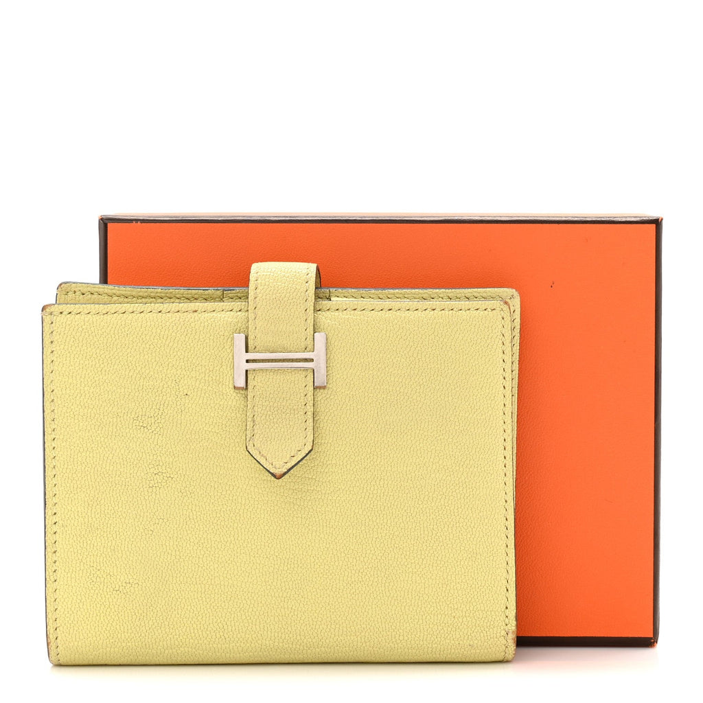 Chevre Mysore Bearn  Holder Wallet Jaune Bourgeon