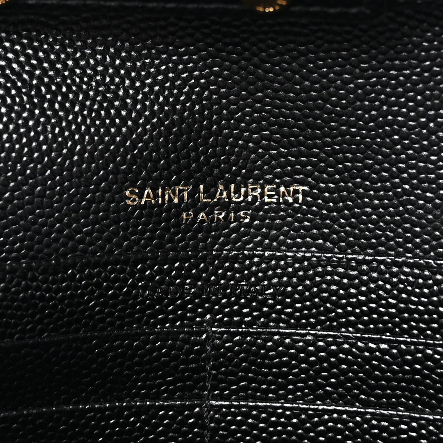 Grain De Poudre Matelasse Chevron Monogram Chain Wallet Black
