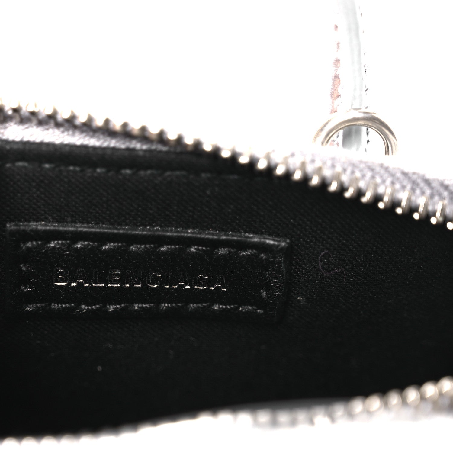 Metallic Calfskin Logo Crocodile Embossed Mini Ville Top Handle Bag Silver Black