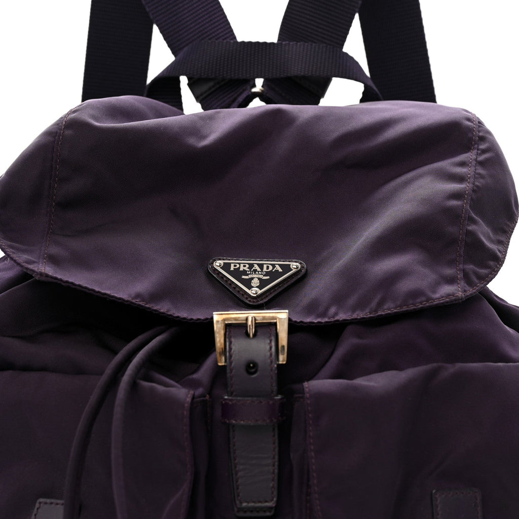 Tessuto Nylon Saffiano Medium Backpack Purple
