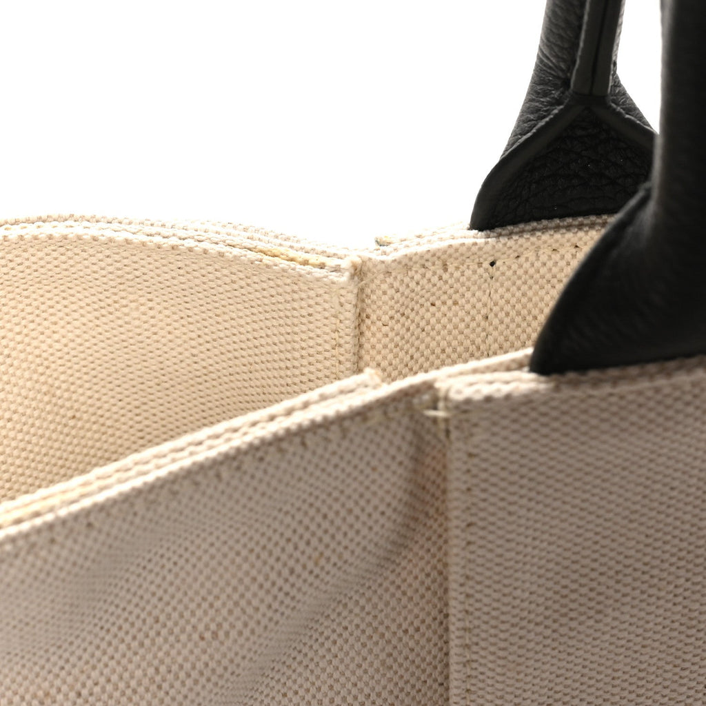 Canvas Maxi Intrecciato Large Arco Tote Beige Black