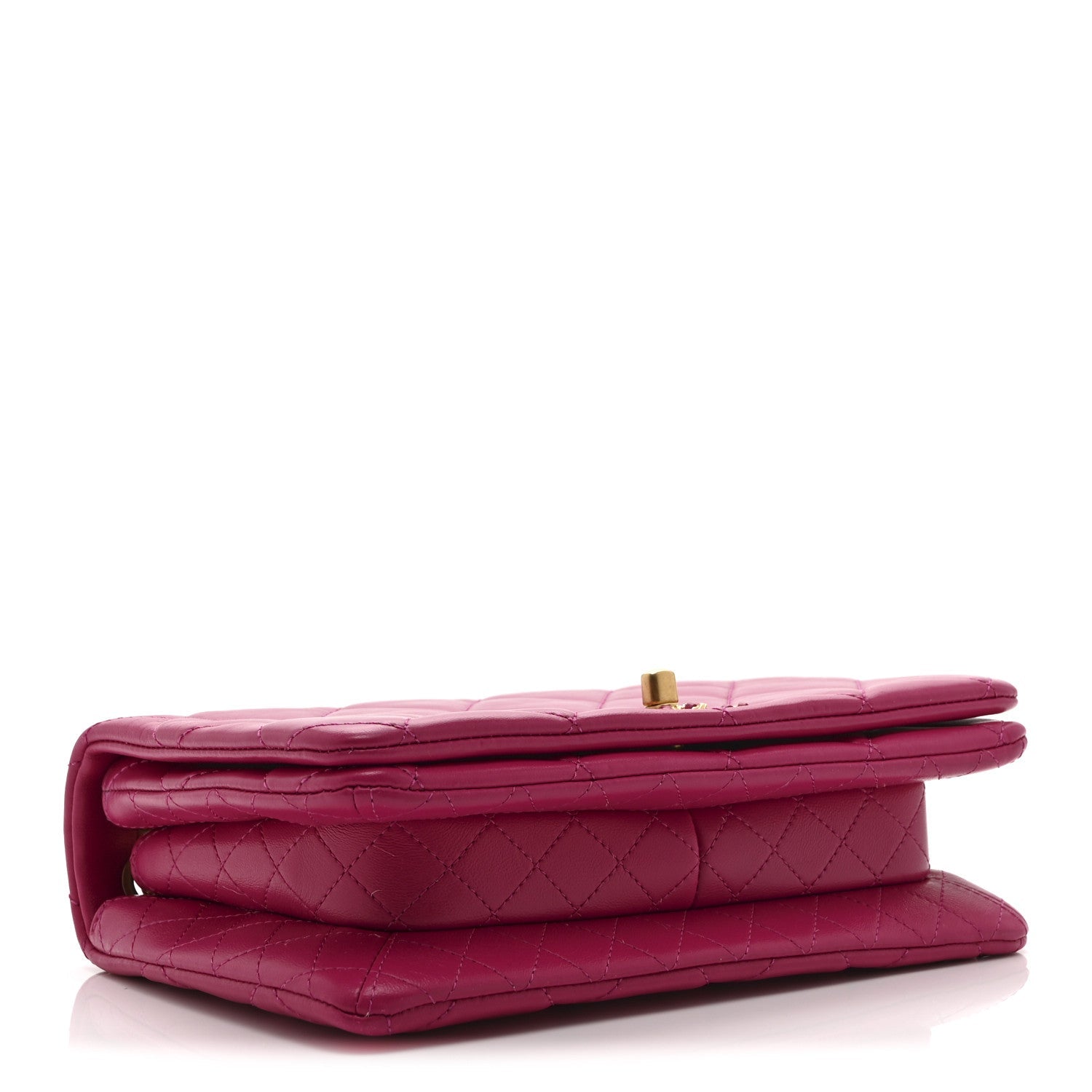 Lambskin Quilted On And On Small Chain Flap Fuchsia