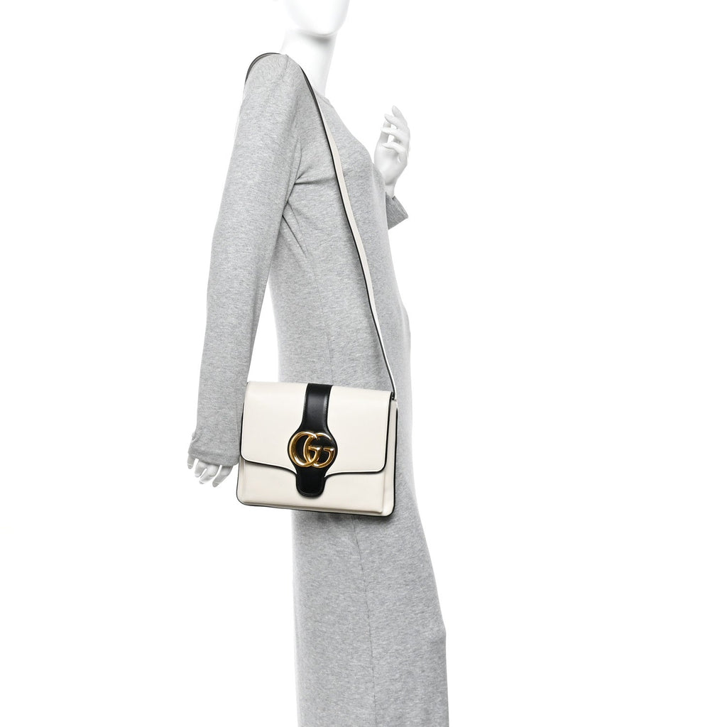 Calfskin Medium Arli Flap Shoulder Bag White
