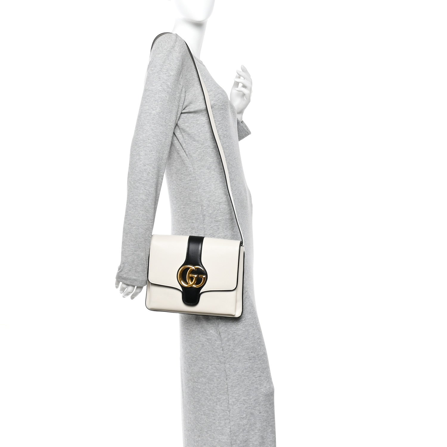 Calfskin Medium Arli Flap Shoulder Bag White