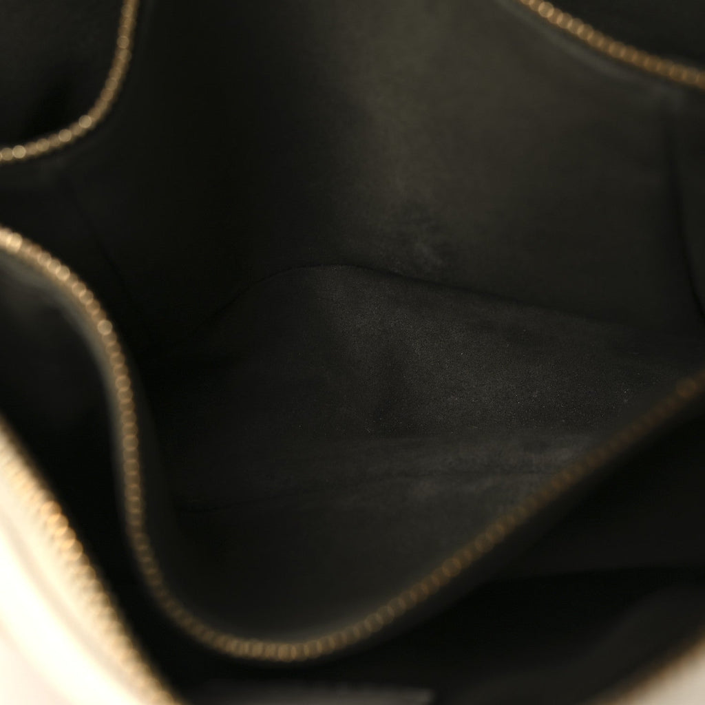 Lambskin Embossed Monogram Coussin PM Beige Cream
