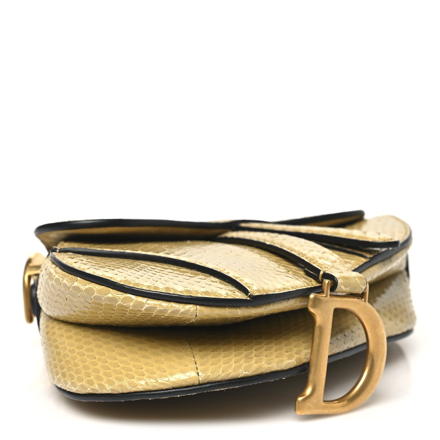 Snakeskin Mini Saddle Bag Green