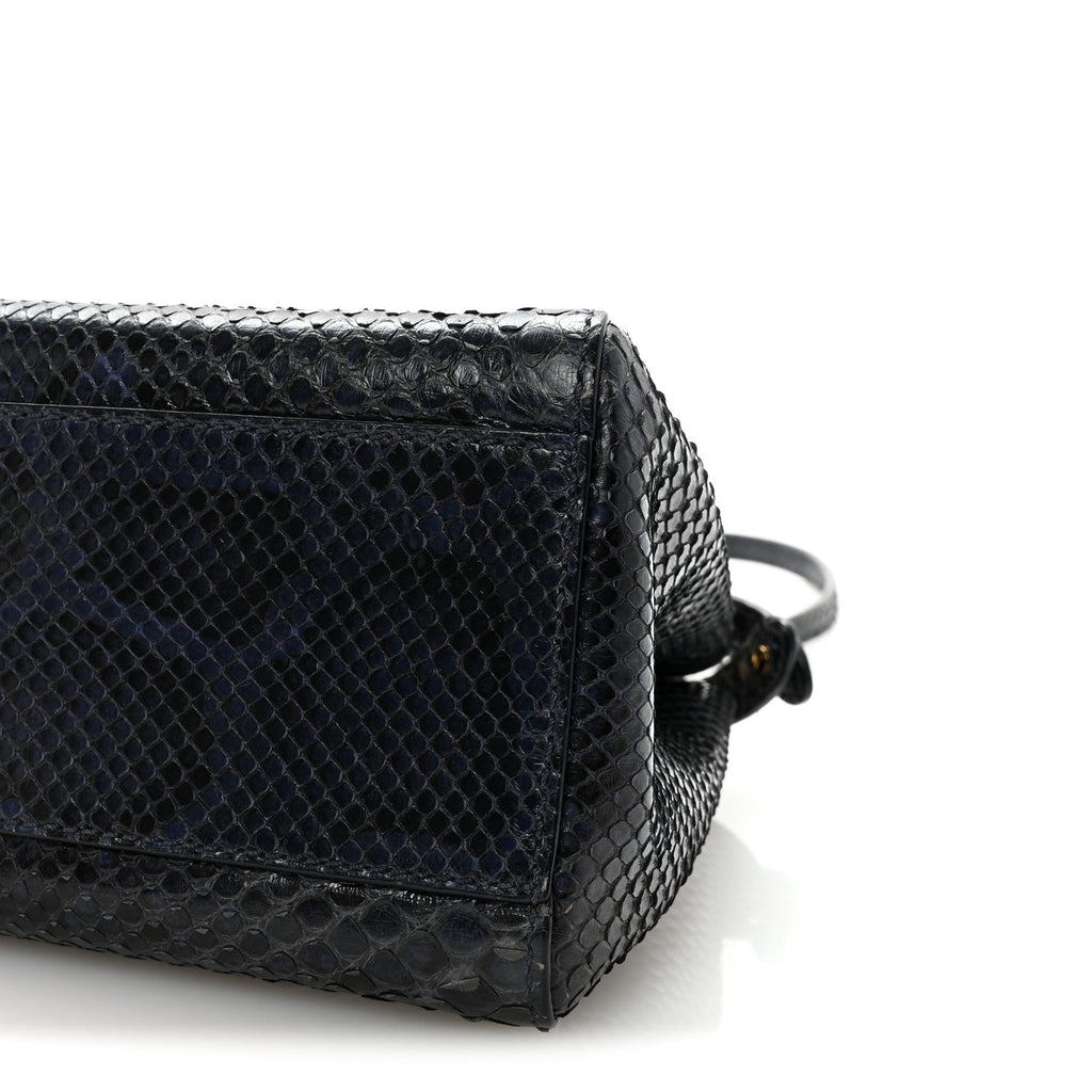 Python Shiny Nappa Mini Peekaboo Iconic Satchel Blue Jeans