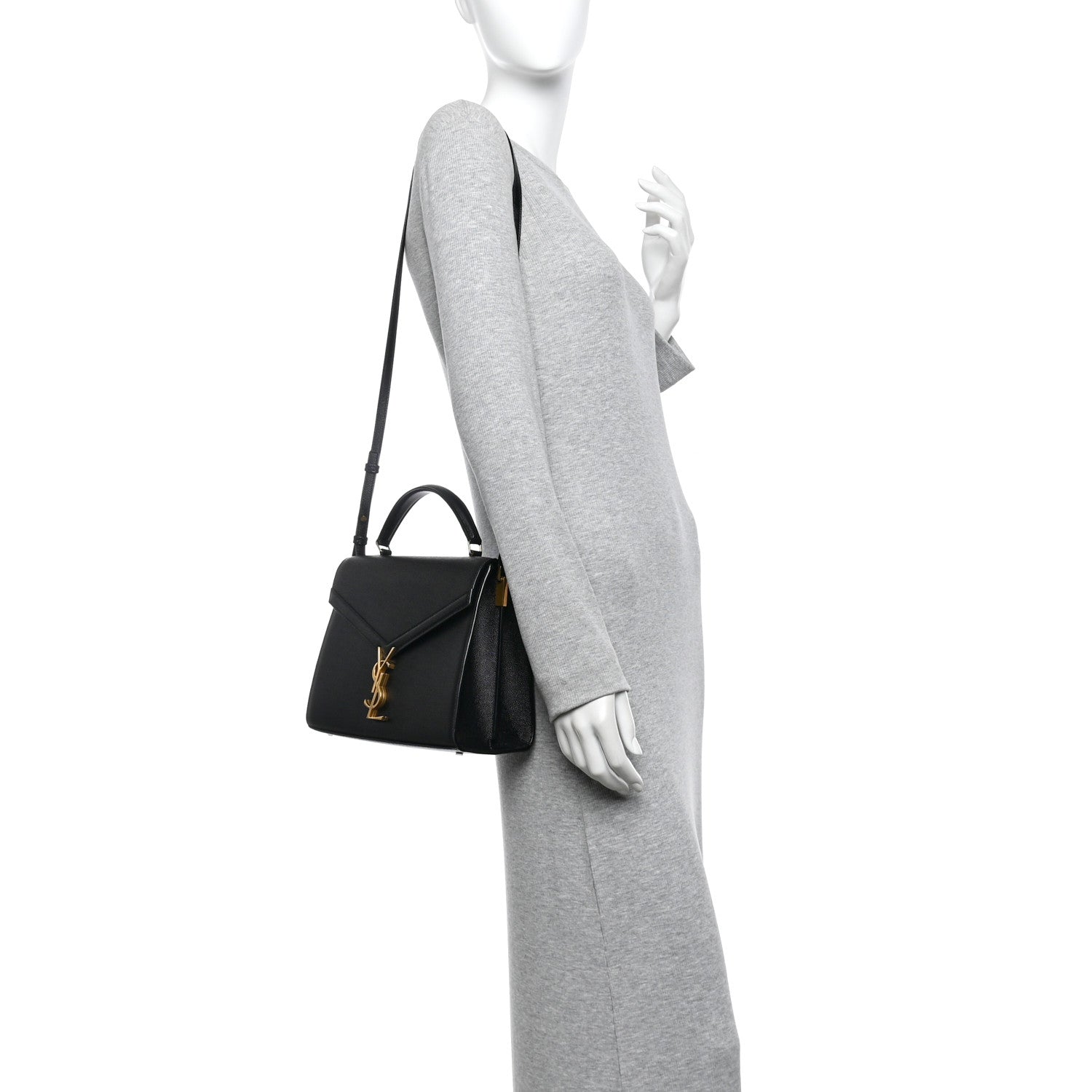 Grain de Poudre Medium Classic Monogram Cassandra Top Handle Black Rouge Legion