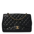 Caviar Quilted Jumbo Single Flap Black