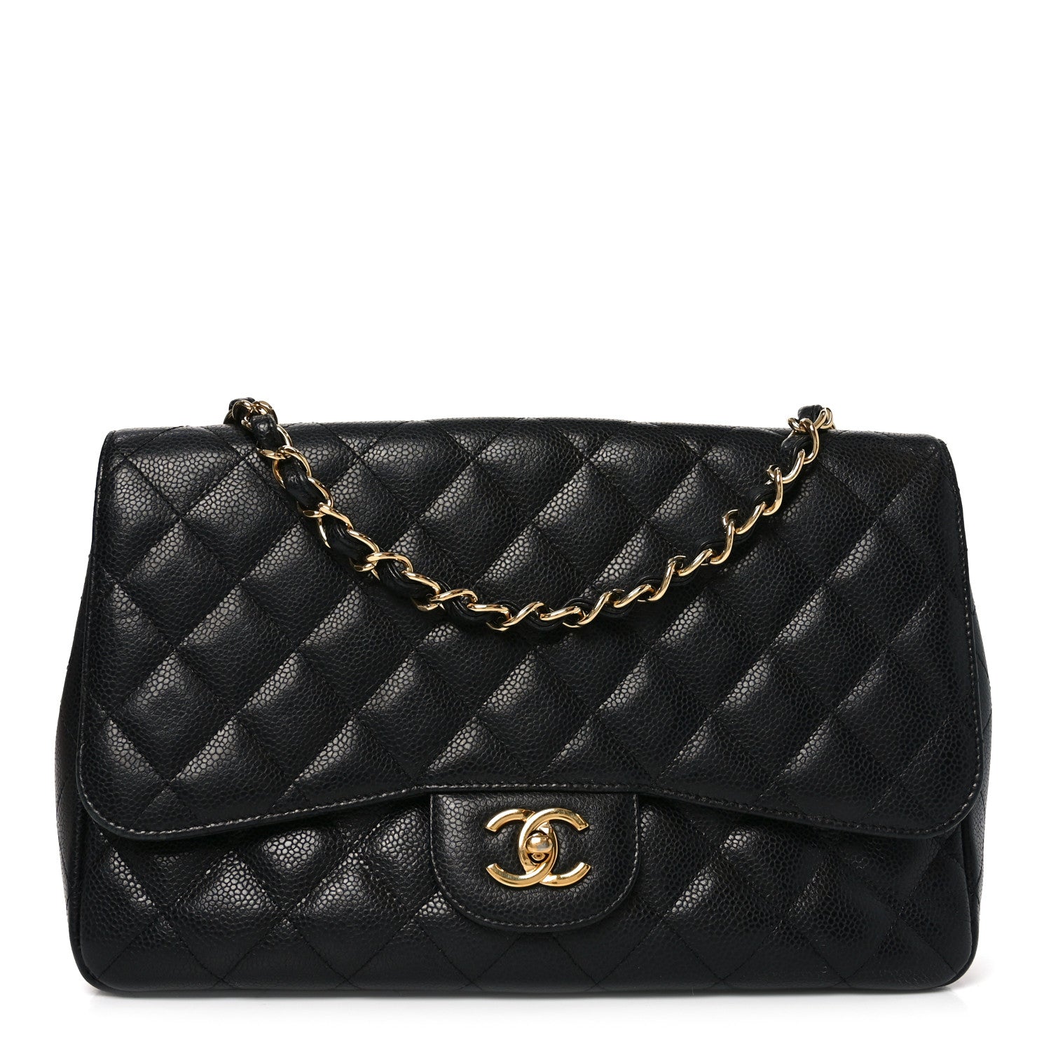 Caviar Quilted Jumbo Single Flap Black