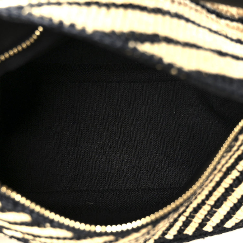 Calfskin Raffia Paula's Ibiza Small Puzzle Edge Bag Natural Honey Gold