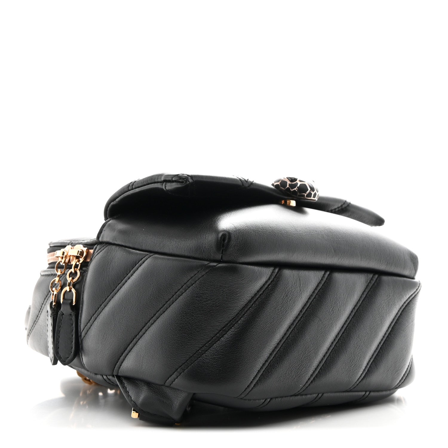 Calfskin Matelasse Serpenti Cabochon Backpack Black