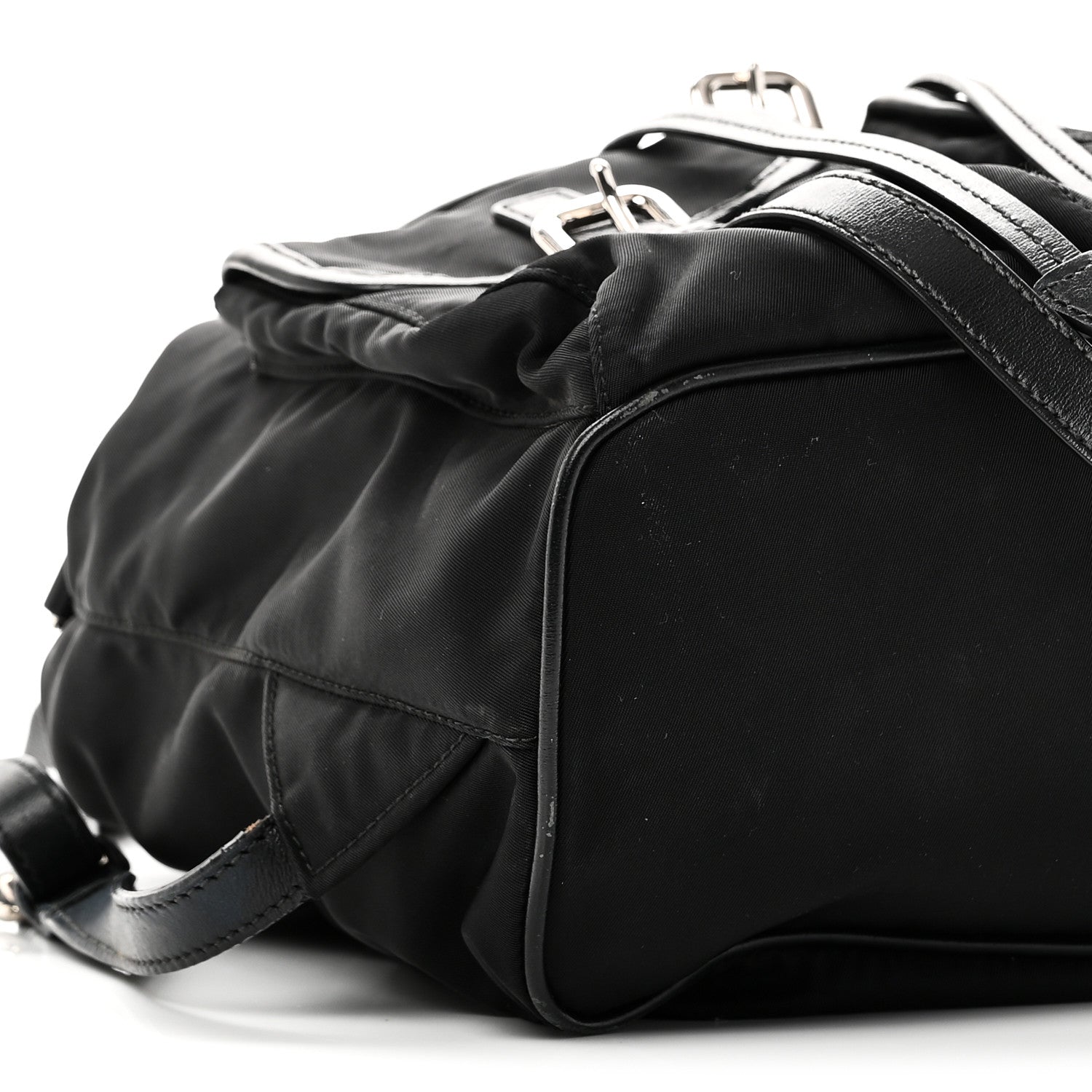 Tessuto Nylon Soft Calfskin Backpack Black
