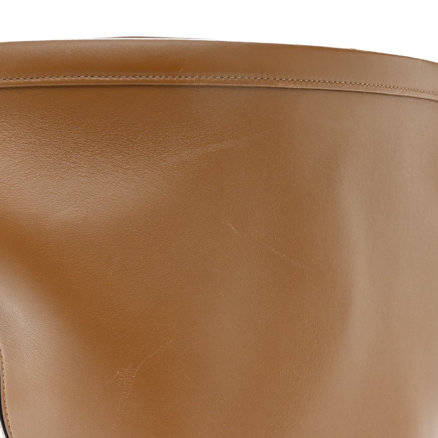 Smooth Calfskin Clasp Bucket Bag Brown