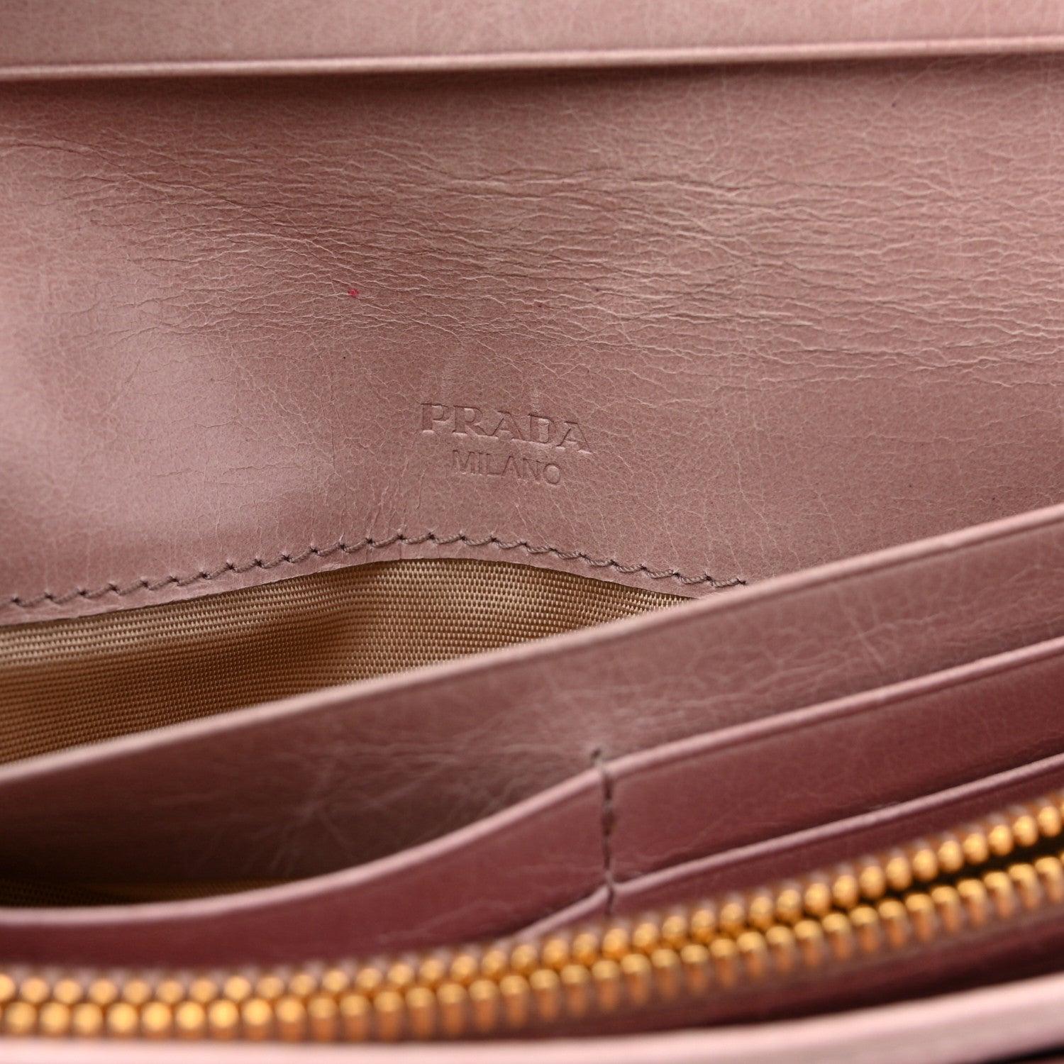 Glossy Calfskin Triangle Quilted Triangle Continental Flap Wallet Light Pink